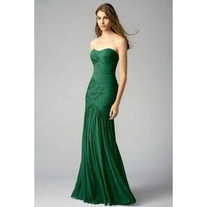 BNWT Vera Wang Strapless Emerald Green Evening Gown